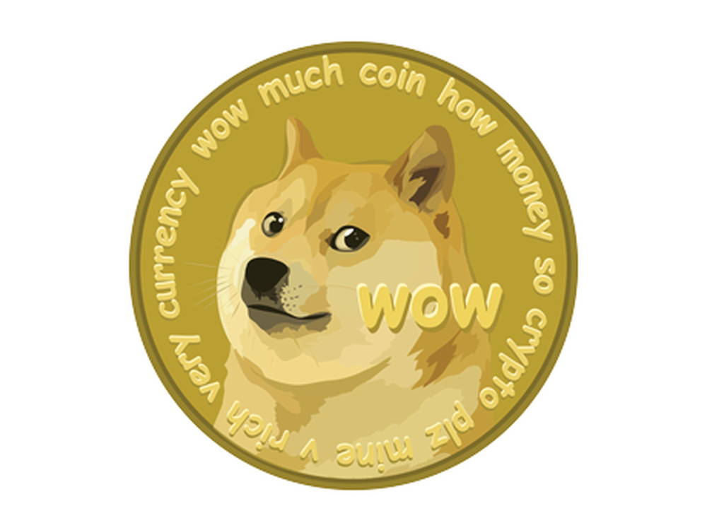 Logo Dogecoin na blogu