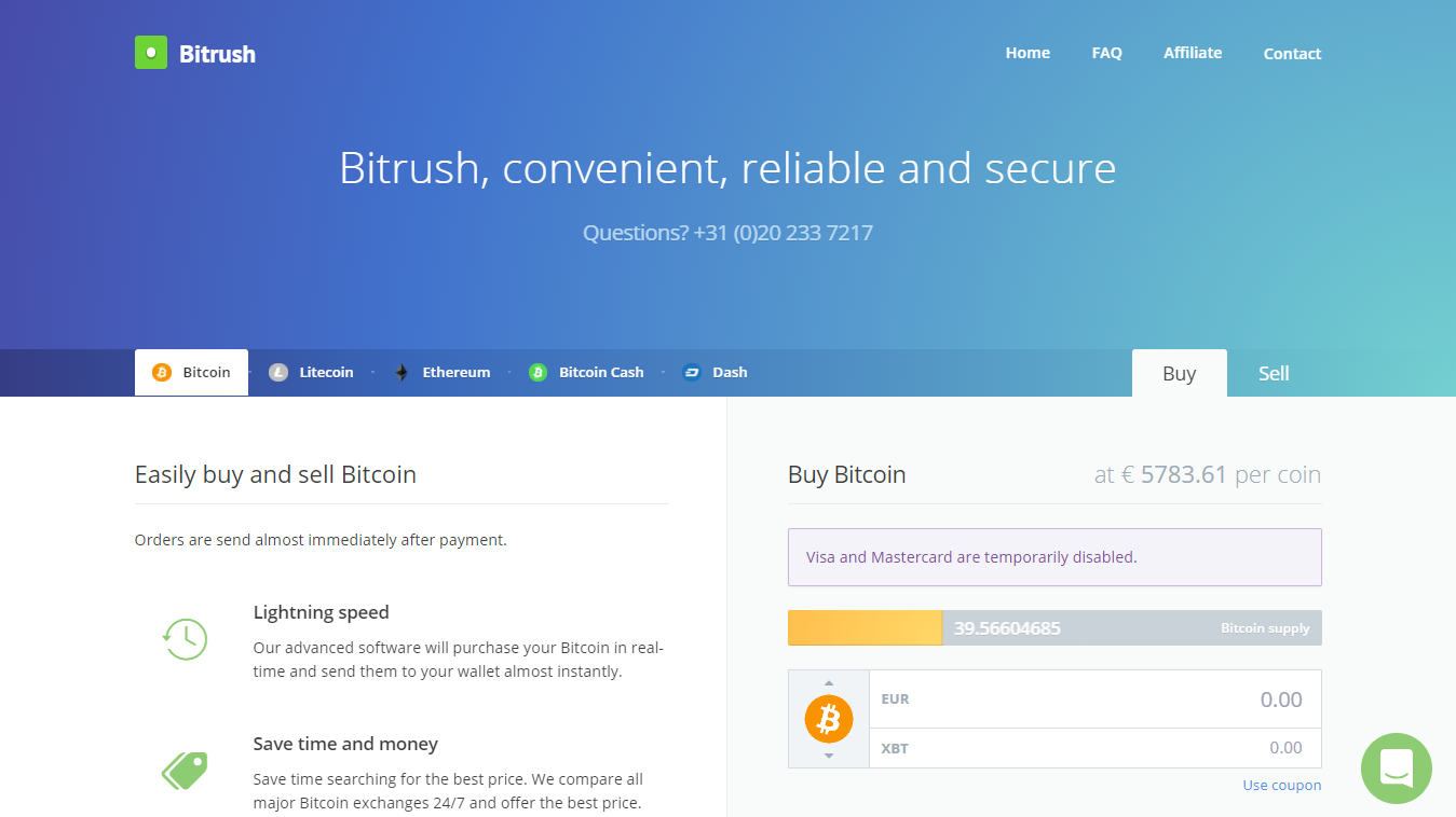 Bitrush do kupowania bitcoin