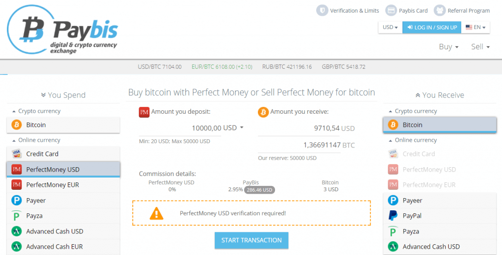 Kupowanie BTC z Perfect Money w PayBis