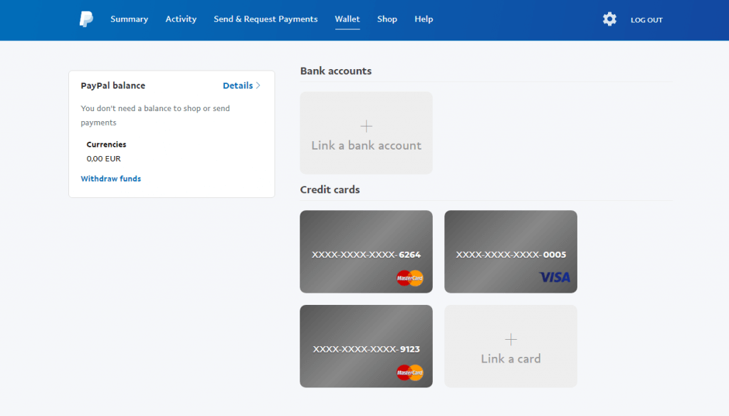 Voeg de kaart toe aan PayPal-account