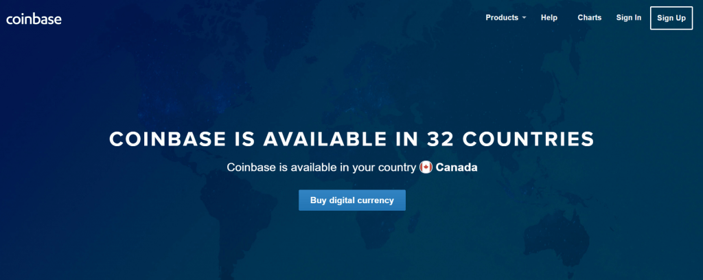 Coinbase dostępne w różnych krajach