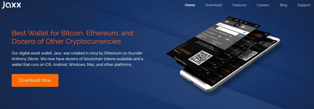 Jaxx bitcoin portemonnee-website