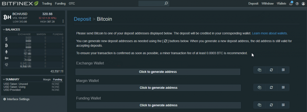 Bitfinex bitcoin lommebøker