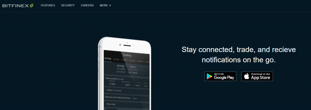 Baixe o aplicativo móvel Bitfinex