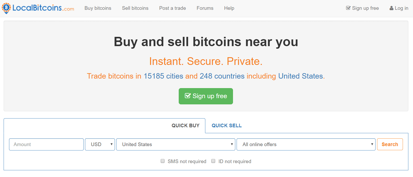 Adquira bitcoins no trocador LocalBitcoins
