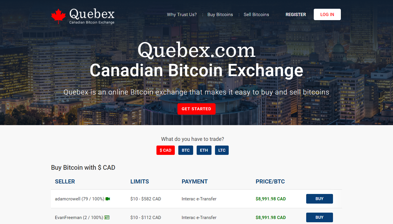 Intercâmbio bitcoin em Quebex.com