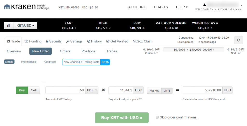 Bitcoin-bestelopties via Kraken