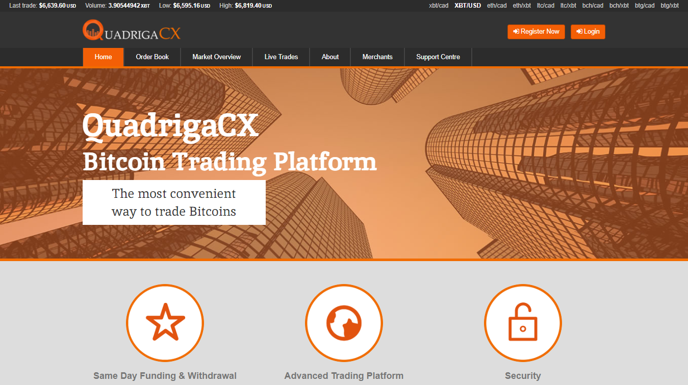 „QuadrigaCX“ bitkoinų prekybos platforma
