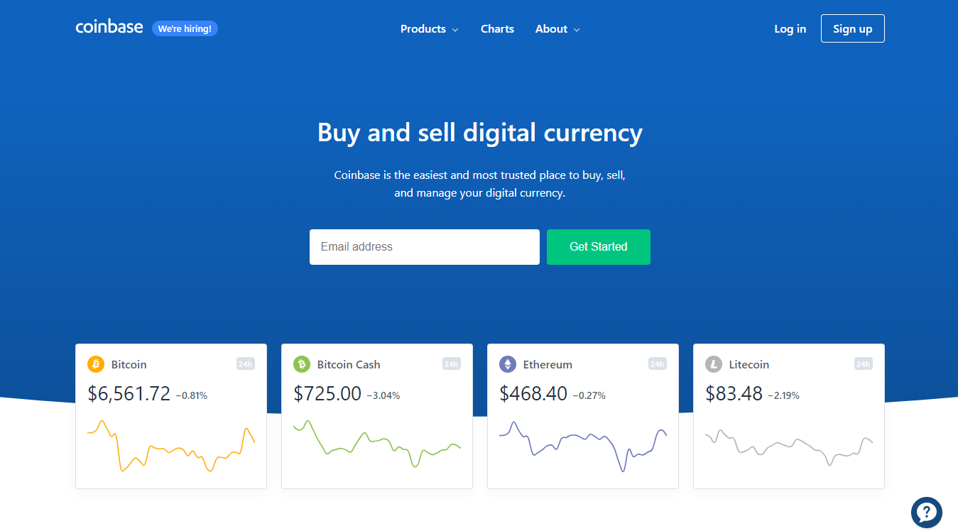 „Coinbase“ skaitmeninės valiutos platforma