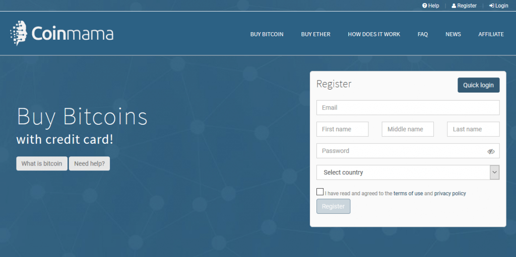 Pirkite bitcoin „Coinmama“