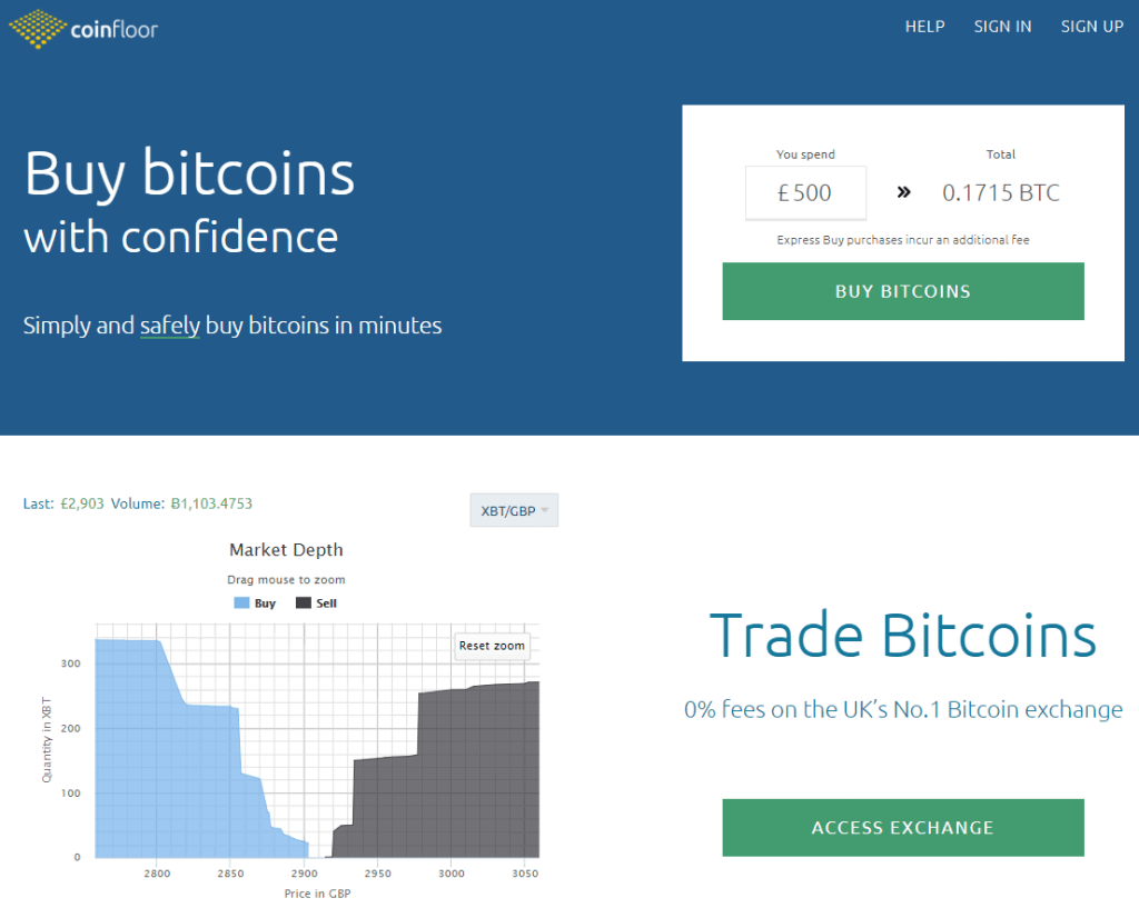 Få BTC på Coinfloor bitcoin -veksleren