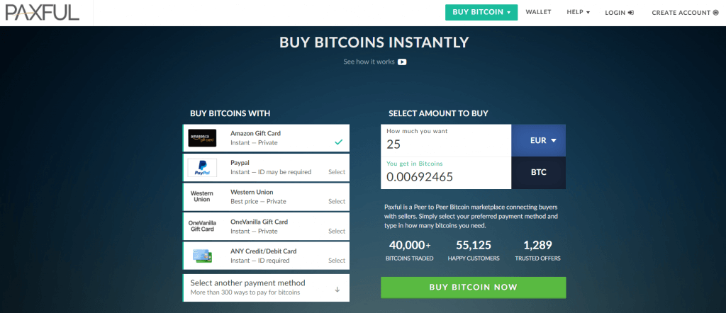 Schimb de Bitcoin Paxful