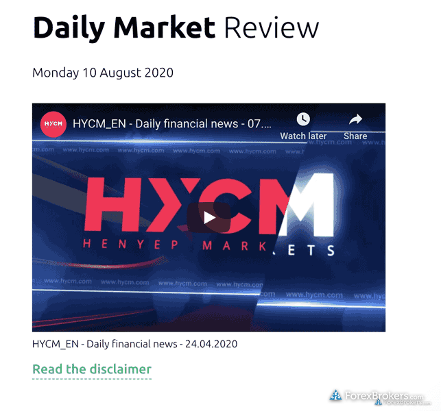 HYCM onderzoek Daily Market Review video verouderd