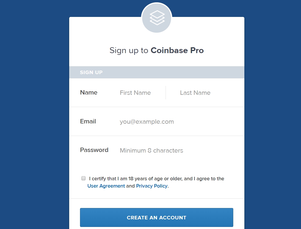 Account aanmaken op Coinbase Pro (GDAX)
