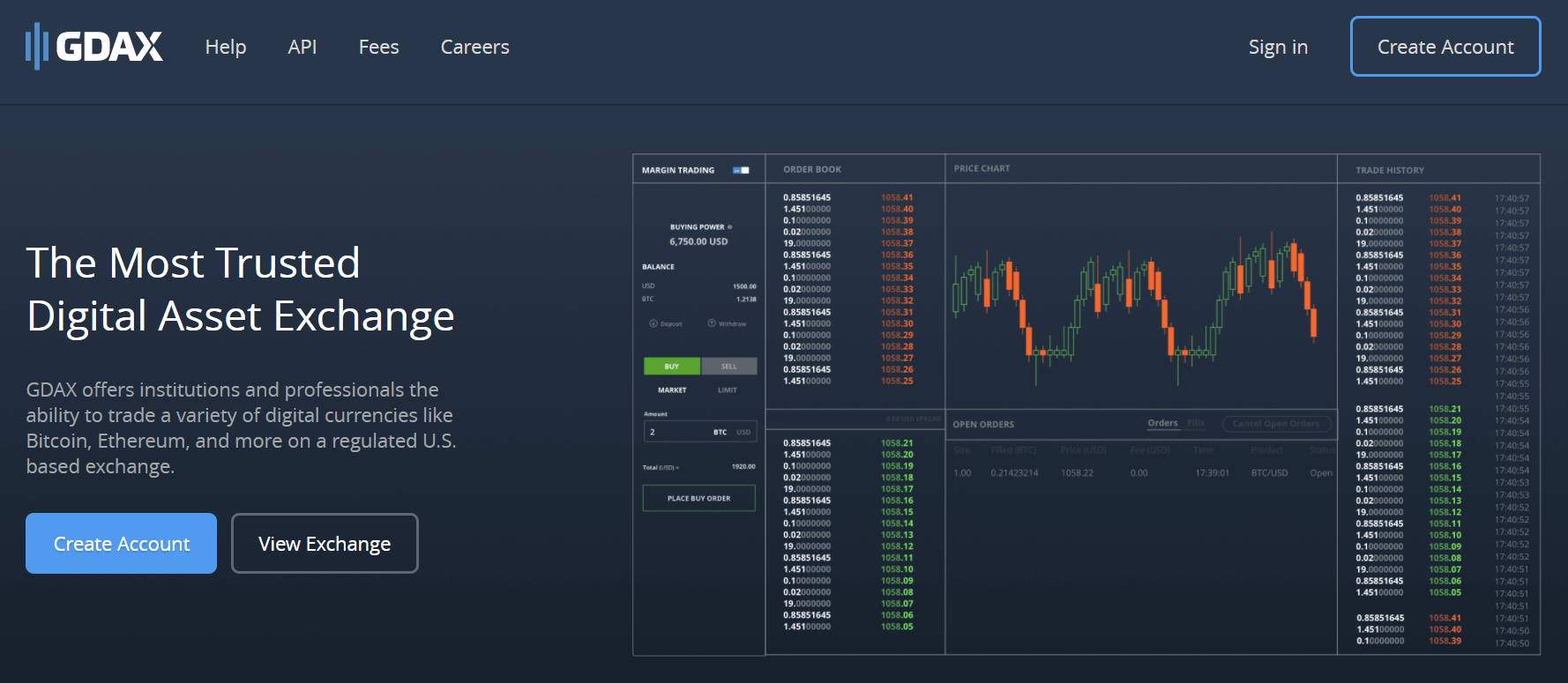 GDAX bitcoin-uitwisseling