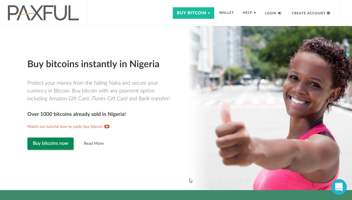 Compre bitcoins na Nigéria com Paxful
