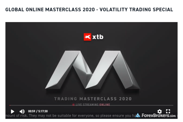 XTB opleiding Trading Masterclass 5 uur